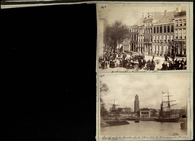 23083 _0039 Bladzijde van het album met twee foto's, hierna individueel beschreven, 1890 - 1905