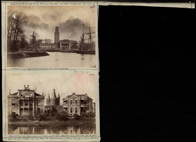 23084 _0042 Bladzijde van het album met twee foto's, hierna individueel beschreven, 1890 - 1905