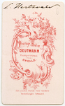 23085 _0015 Achterkant van een carte-de-visite met een portret van L. Hertzveld, raadsheer van het in december 1875 ...
