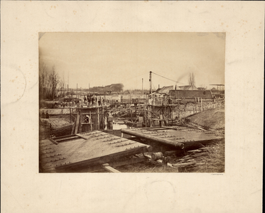 23571 Opname van de aanleg van de grote Katerveersluis in Zwolle, 1873