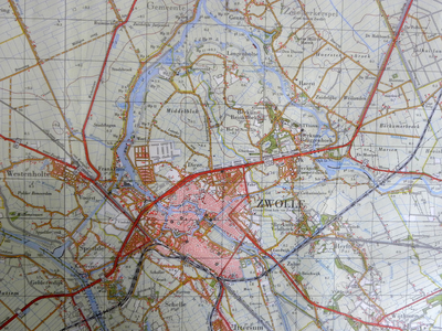 1667-KD001148 Zwolle, 21 west en oost Topografische kaart van Zwolle en omringende gebieden. Ten noorden: Kampen, ...