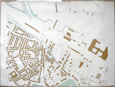 1814-KD001191 [Geen titel] Deel acht van negen kaarten van de bebouwde kom der gemeente Zwolle. Met het westelijk deel ...