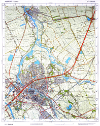 2091-KD001253 Zwolle, 21 G Topografische kaart van de gemeente Hasselt en het grootste deel van Zwolle. Het slachthuis ...