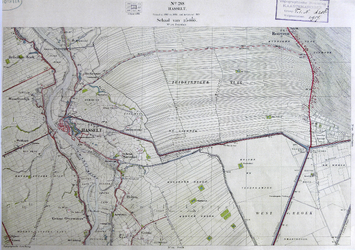 291-KD001350 Hasselt 288 Kopie van een topografische kaart van het gebied tussen Hasselt en Rouveen. De kaart is ...