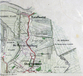 292-KD001351 IJsselmuiden 287 Kopie van een topografische kaart van het gebied rond IJsselmuiden en Grafhorst. Vermeld ...