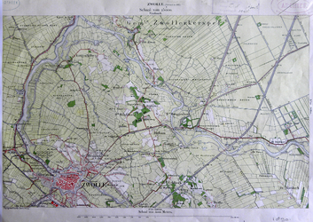408-KD001359 Zwolle 304 Kopie van een topografische kaart van Zwolle en het gebied ten noordoosten van de stad. Verkend ...