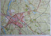 413-KD001365 21 G, zuidblad Kopie van de topografische kaart van Zwolle en het gebied ten oosten van de stad. In de ...