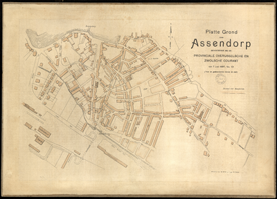 428-KD001380 Platte Grond van Assendorp Plattegrond van Assendorp, behoorende bij de Provinciale Overijsselsche en de ...