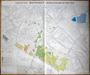 580-KD001424 Locaties bouwwerken gemeentearchitecten Kopie van een topografische kaart van het centrum van Zwolle en ...