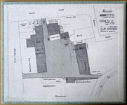 716-KD001453 Plattegrond van het oude Belhemshof Kaartje van de huidige Nieuwe Markt en omgeving in 1646, getekend naar ...