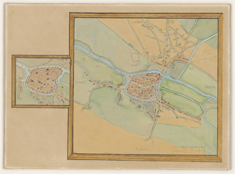 916-KD000346 Swoll Kopie van een gekopieerde kaart door Jacob van Deventer met stadsgracht en stadsmuur met poorten en ...