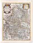 2166 Kaart van de Provincie Overijssel Originele gravure uitgegeven door de franse kartograaf H. Jalliot. De graveur ...