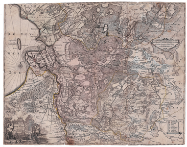 2173 Transisalania Vulgo Iver-Yssel emendata A.R. & I. Ottens, Amstelodami 1 kaart. Kaart van Overijssel met steden, ...