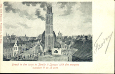 1395 PBKR5505 Brand in de toren van de Onze Lieve Vrouwekerk aan de Ossenmarkt, 11 januari 1815., 1815-01-11