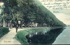 210 PBKR4153 Willemsvaart en Veerallee vanaf jaagpad bij Villa Spoolderenk, vanuit zuidwesten, ca. 1900, 1900-00-00