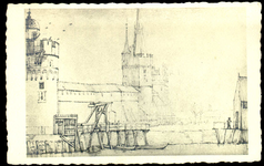 310 PBKR5333 De Swanetoren, de Jan Bachtoren en de Roode-Toren naar de teekening van G. Terborch, ongeveer 1630., 1630-00-00