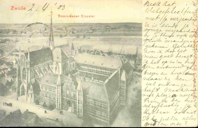 3595 PBKR0134 Presentatietekening door architect Johannes Kayser (1842-1917) van de Dominicanenkerk en klooster aan de ...