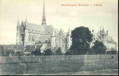 3604 PBKR0143 De Dominicanenkerk en het klooster gezien vanaf het nog onvoltooide Assendorperplein., 00-00-1902 - 00-00-1905