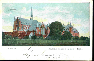 3605 PBKR0144 Dominicanenkerk en klooster (gebouwd 1901-1902), gezien vanaf het nog onvoltooide Assendorperplein ...