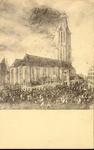 3682 PBKR1293 Briefkaart van een schilderij van Jan Grasdorp van de torenbrand van de Grote Kerk op 7 juli 1669.Zie ook ...