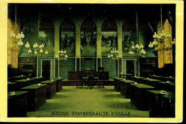 3854 PBKR0751 Interieur van de Statenzaal van het provinciehuis in de Diezerstraat 80-82, ca. 1905. De in 1904 ...