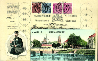 4368 PBKR1980 Bijzondere postwisselkaart, ca. 1900-1905, uitgegeven door M.A. Frank te Rotterdam. Linksonder een ...