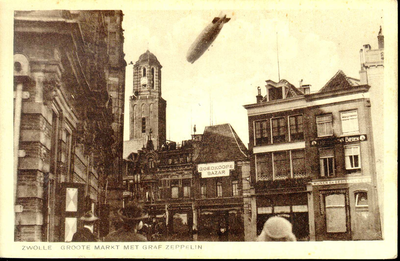 4744 PBKR1493 Op zondag 13 oktober 1929 zagen verbaasde Zwollenaren omstreeks acht uur 's morgens het luchtschip Graf ...