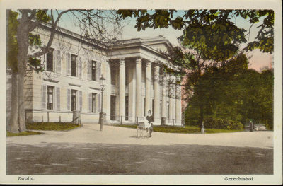 5349 PBKR2748 Potgietersingel, achterzijde Paleis van Justitie, met op voorgrond voruw met kinderwagen, ca. 1910-1915., ...