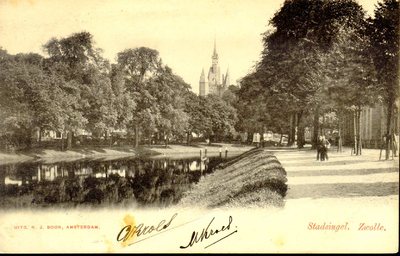 5384 PBKR0482 Klein Wezenland (vanaf 1933 Burgemeester van Roijensingel), met stadsgracht, ca. 1900., 00-00-1892 - 00-00-1903