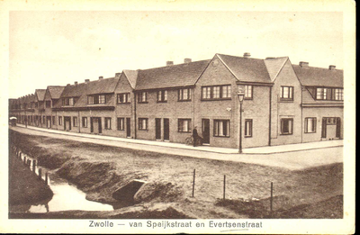 5419 PBKR1055 Gezicht op de hoek van de Van Speykstraat (vanaf 1951 Hanekamp), aangelegd in 1926 (links) en de ...