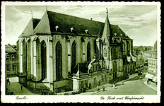 5431 PBKR1603 Grote Kerk, Grote Markt 18, met Hoofdwacht. Links de Korte Ademhalingssteeg. De rotonde uit 1929 is nog ...