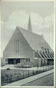 5843 PBKR2271 Molenweg 241: Jeruzalemkerk vanuit het zuid-oosten met op de voorgrond de Windesheimstraat, ca. 1940. De ...
