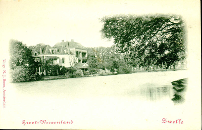 5969 PBKR1153 Groot Wezenland, de stadsgracht met de achterzijde van de Wilhelminasingel, ca. 1900., 1900-00-00