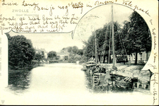 5971 PBKR1155 Groot Wezenland, de stadsgracht met turfschepen, links het Ter Pelkwijkpark, ca. 1900., 1901-00-00