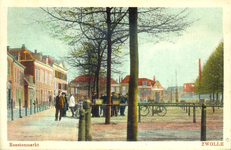 6226 PBKR1766 Harm Smeengekade (tot 1931 Beestenmarkt) met zicht op het begin van de Hoogstraat, ca 1928. De veemarkt ...
