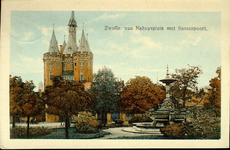 6248 PBKR2329 Van Nahuyusplein met fontein en Sassenpoort, ca. 1920., 1920-00-00
