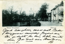 985 PBKR6578 Zwolle:Het Klein Wezenland (vanaf 1933 Burg. Van Roijensingel geheten), genomen vanaf het voetpad langs de ...