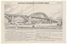 481 -TP000657 Presentatietekening van een brug over de IJssel bij het Katerveer, vanuit het zuidwesten. Onder de ...