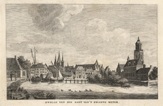 499 -TP000109 Zwolle gezien vanaf het Zwarte Water. Rechts de Peperbus, in het midden de Grote- of St. Michaëlskerk en ...