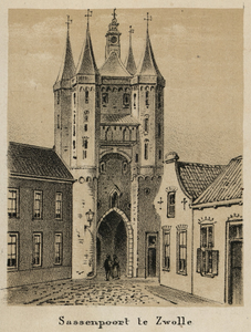 555 -TP000704 Afbeelding van de Sassenpoort in Zwolle., 1880