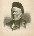 570 -TP000148 Portret van schrijver E.J. Potgieter Everhardus Johannes (1808-1875) met kalotje, borstbeeld van voren., 1875