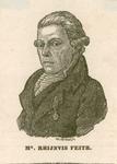 585 -TP000163 Portret van dichter Rhijnvis Feith (1753-1824), borstbeeld naar links gericht. Aangevuld met tekst op de ...