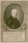 593 -TP000171 Portret van Joannes Vitus Meijer (1750-1821); pastoor Zwolle ca. 1775-1825; borstbeeld naar rechts in ...