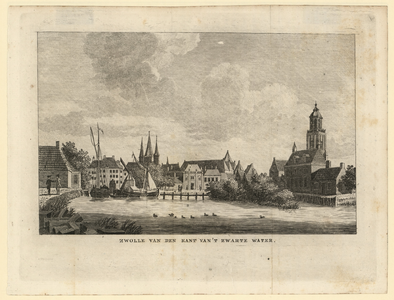 608 -TP000721 Panorama van Zwolle met de Peperbus, de torens van de Sassenpoort en de stadsgracht., 1801