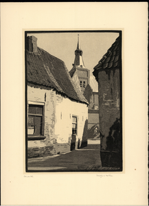 610 -TP000723 Straatje in Hattem met op de achtergrond de kerk., 1939