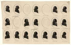 921 -TP000323 Silhouet portretten van leden van de Nationale Vergadering van 1796-1797, zes vertegenwoordigers van ...