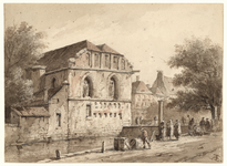 945 -TP000350 Het oude Binnengasthuis of Heilige Geestgasthuis aan de Oude Vismarkt en Grote Aa, ca. 1848 (voor de ...