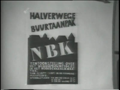 606 BB10845 Ruwe opnames van de tentoonstelling over het opbouwproces van het Noordenbergkwartier in de Fermerie. Je ...
