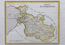 23 Province D' Overyssel Titel rechtsboven. Kaart opgesteld in het Frans. Lijkt afkomstig uit een atlas of serie, ...