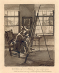 39003 Afbeelding van de schilder Johannes Baptist Kobell in zijn atelier. (J.A. Kobell, geboren 1778, kunstschilder, ...